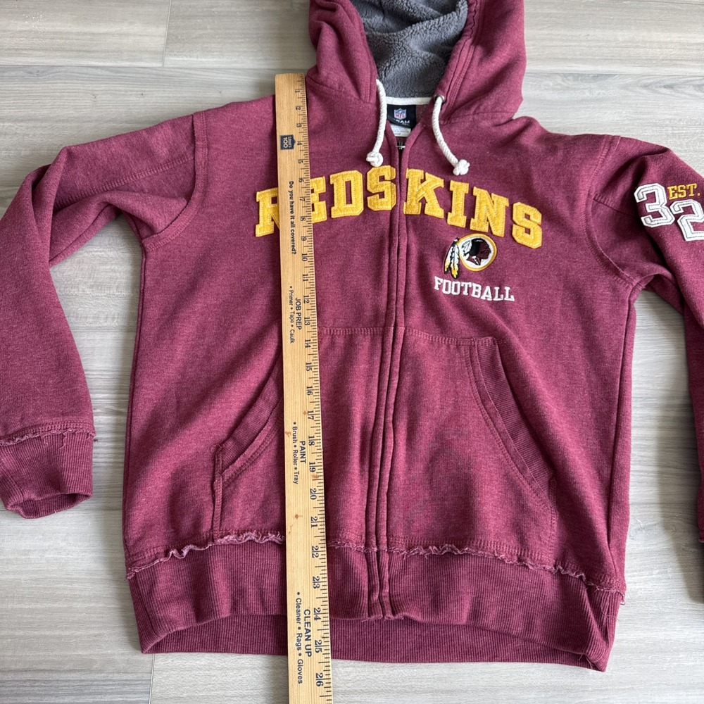 Washington Redskins NFL SM Football Zip Up Hoodie Sweatshirt Jacket Men's Sherpa - Picture 7 of 10